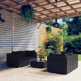 8 Piece Garden Lounge Set with Cushions Poly Rattan Grey